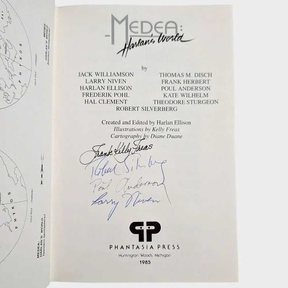 Medea: Harlan's World Book Hardcover Signed Freas Niven Anderson Silverberg 1985